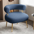 Mid Century Sherpa Boucle Accent Chair, Round Upholstered Barrel Arm Chair by SEYNAR