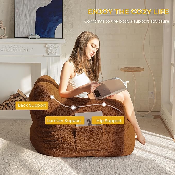 MAXYOYO Bean Bag Chair, Tufted Bean Bag Sofa - Image 4