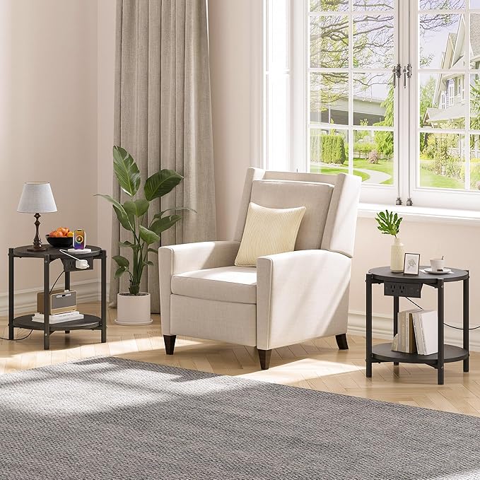 LIKIMIO Small Round End Tables Set of 2 - Image 7