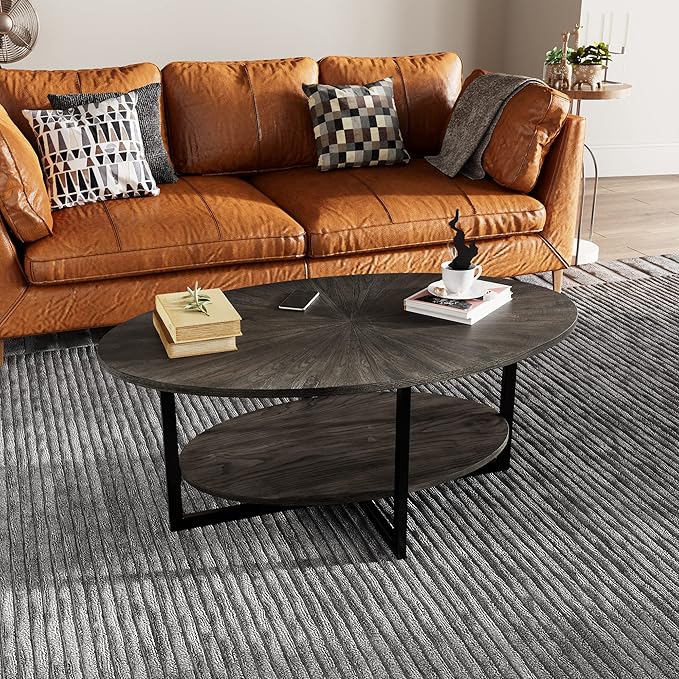 Solid Wood Oval Coffee Table - Image 3