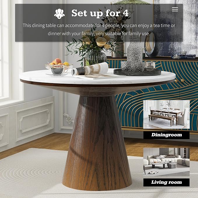 Wooden Kitchen Round Dining Table - Image 7