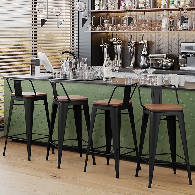 Yongchuang 26" Metal Barstools Set of 2 Counter Bar Stools - Image 8