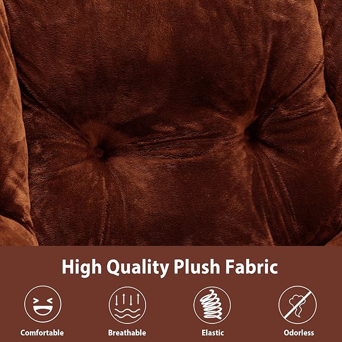 Lazy Chair with Folding Ottoman, Accent Chair Plush Upholstered with Metal - Image 9