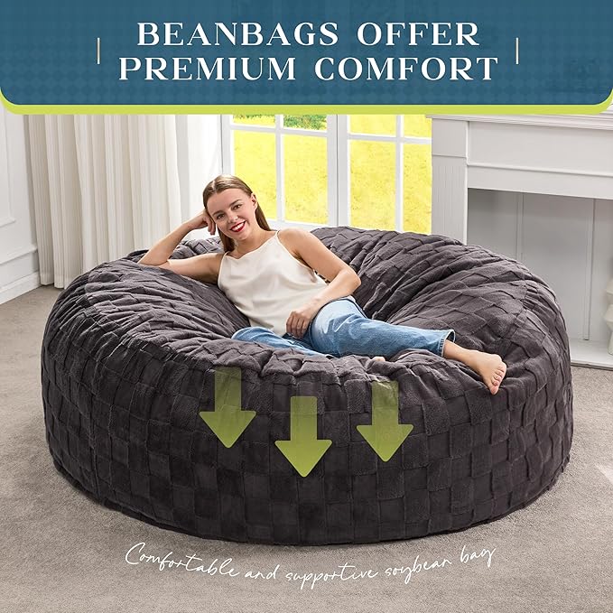 Hobestluk Bean Bag Chairs Beanbag Chair - Image 6