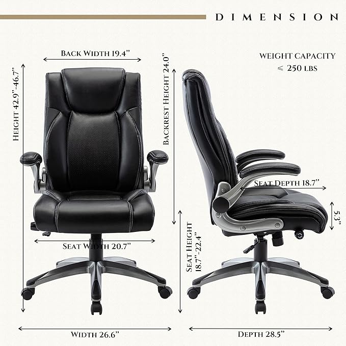 Executive Leather Office Chair, Ergonomic Office Chair - Image 3