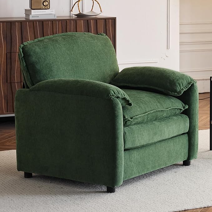 Ball & Cast 38" Oversized Chenille Lounge Chair, Reading Armchair - Image 5