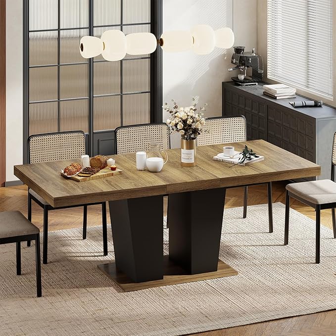 63"-78.7" Expandable Dining Table, 6-10 Rectangle Table, Extendable Console by Zevemomo