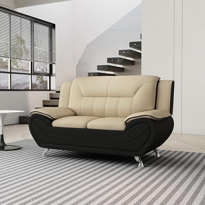 Container Furniture Direct Michael Modern Faux Leather Upholstered Stainless - Image 9