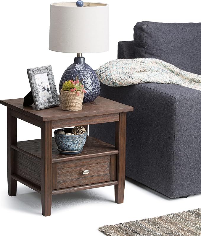 SIMPLIHOME Warm Shaker SOLID WOOD 20 inch Wide Rectangle Transitional End Side - Image 11