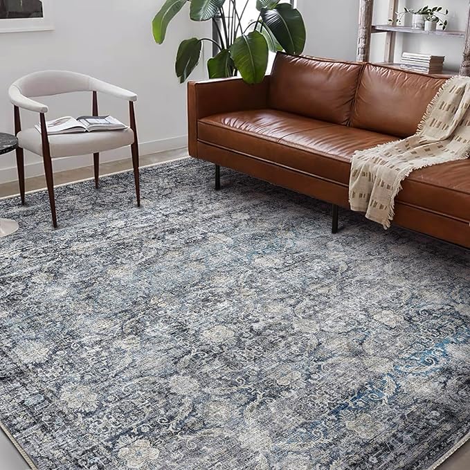 Area Rug 6'x9' Washable Vintage Traditional Floor Cover Thin Retro Kitchen - Image 2