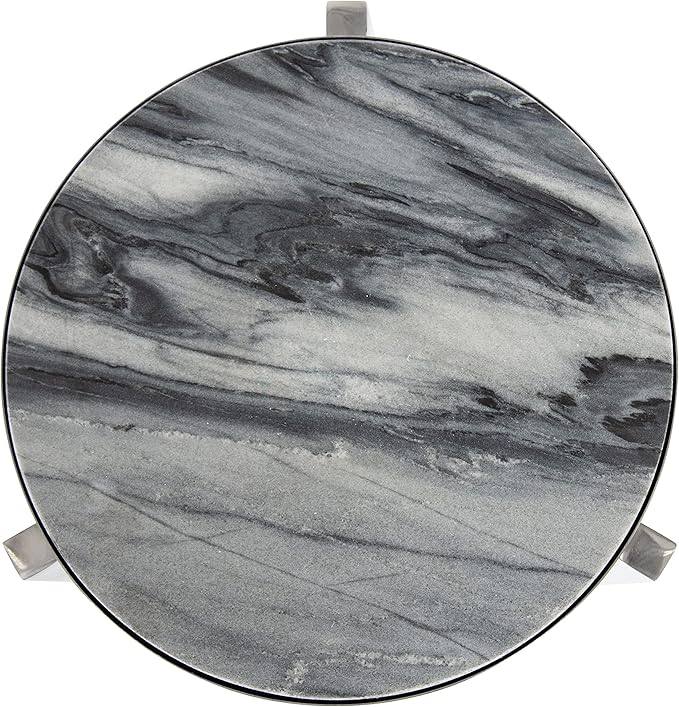 Kate and Laurel Aguilar Modern Drink Table; 9 x 9 x 23; Gray and Silver; - Image 8