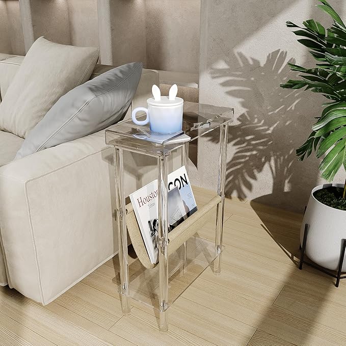 Eglaf Acrylic Narrow Side Table - Image 2
