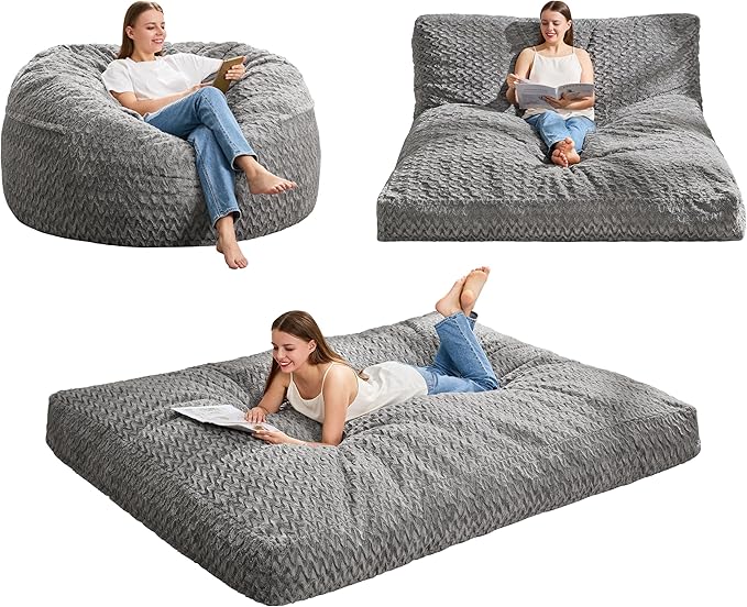 Hobestluk Bean Bag Chair Convertible Beanbag Chairs by YourHomeDeservesMore