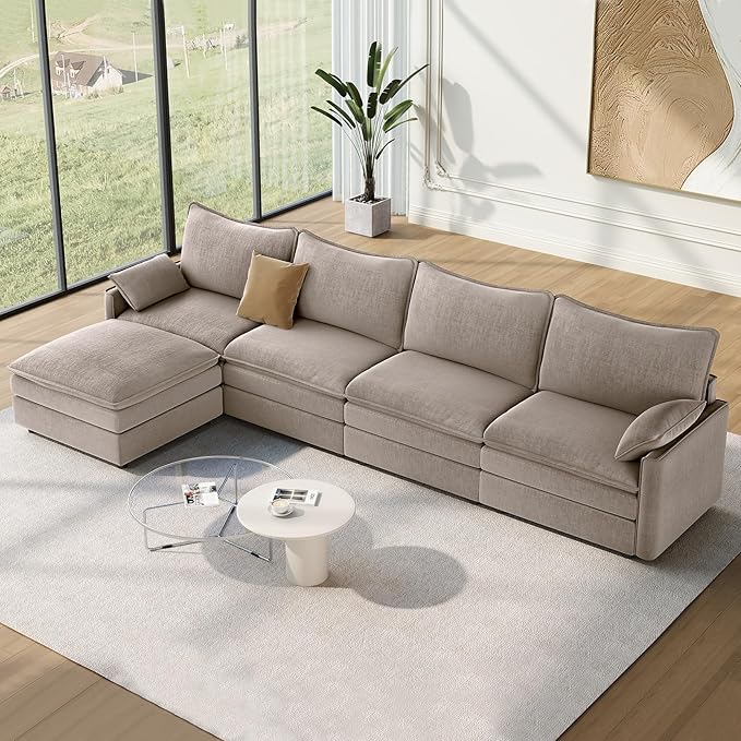 Vesgantti 142" Cloud Couch Sectional Modular Sofa, Comfy Sectional Couch by Vesgantti