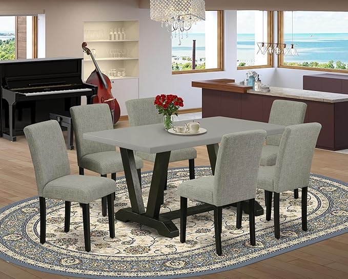 East West Furniture V696AB106-7 7 Piece Dining Set Consist of a Rectangle - Image 2