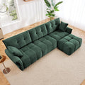 Modern Chenille Fabric 3-Seat Sofa w/Ottoman+2 Pillows, Premium Upholstery by FAVSH