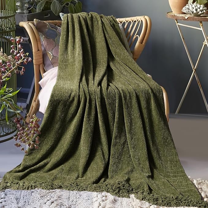 Chenille Throw Blanket for Couch 50"X 60", Soft Cozy Throws - Image 8