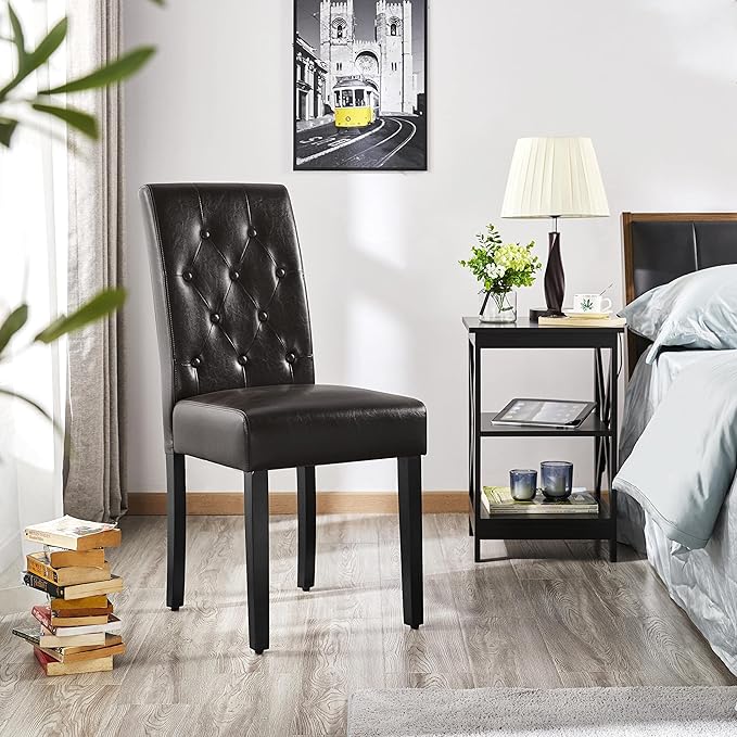Yaheetech Dining Chairs Set of 2 Modern Style Faux Leather Dining Room Chairs - Image 8
