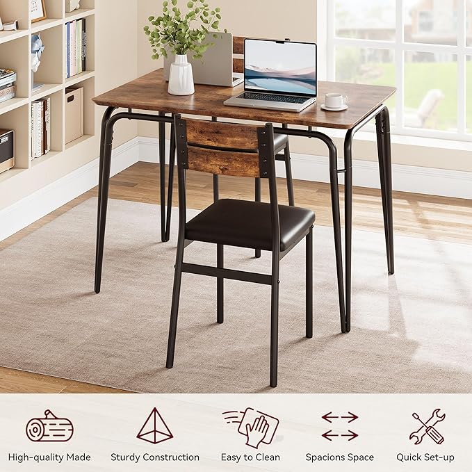 Dining Table for 4, Small Table and Chairs Set of 4, Square Dinette Set for 4 - Image 4