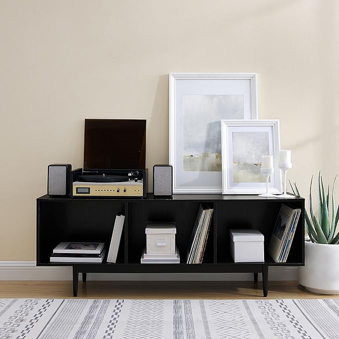 Crosley Furniture Liam Large Vinyl Record Storage TV Stand and Entertainment - Image 7