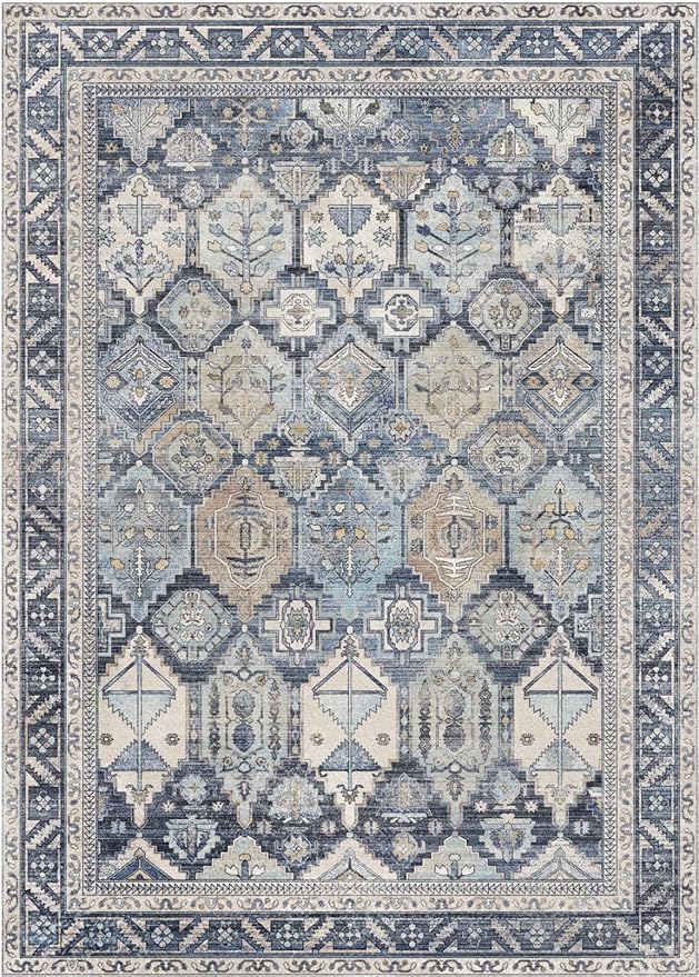 GENIMO 6x9 Area Rugs for Living Room, Machine Washable Non Slip Vintage Rugs - Image 8