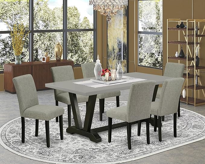 East West Furniture V697AB106-7 7 Piece Dinette Set Consist of a Rectangle - Image 2