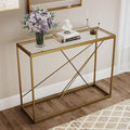 OIOG Glass Console Table for Entryway, Modern Sofa Table by OIOG