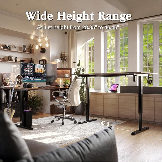 Monomi Electric Standing Desk, 63 x 28 inches Height Adjustable Ergonomic Home - Image 2