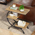 Tribesigns C-Shaped End Table, Industrial 3-Tier Small Side Table by Tribesigns