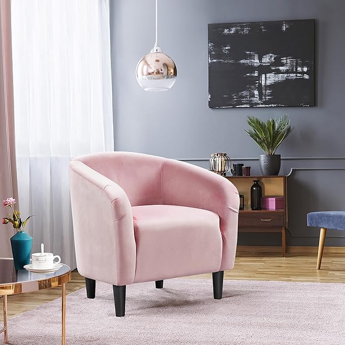 Yaheetech Barrel Chairs, Modern Vanity Chair Soft and Cozy Barrel Chair - Image 4