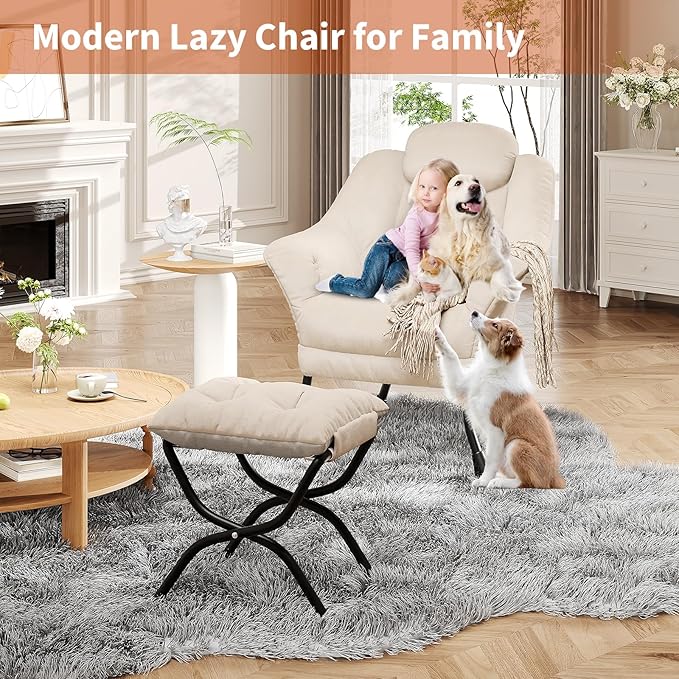 IDEALHOUSE Lazy Chair with Ottoman - Image 7