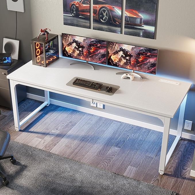 Huuger 63 x 24 inch Desk with Power Outlets & USB-C, Deeper & Thicker Desktop - Image 8