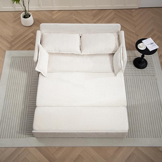 Furnimart 59.5" Queen Size Pull Out Sofa Bed, 3 in 1 Convertible Sleeper Bed - Image 2