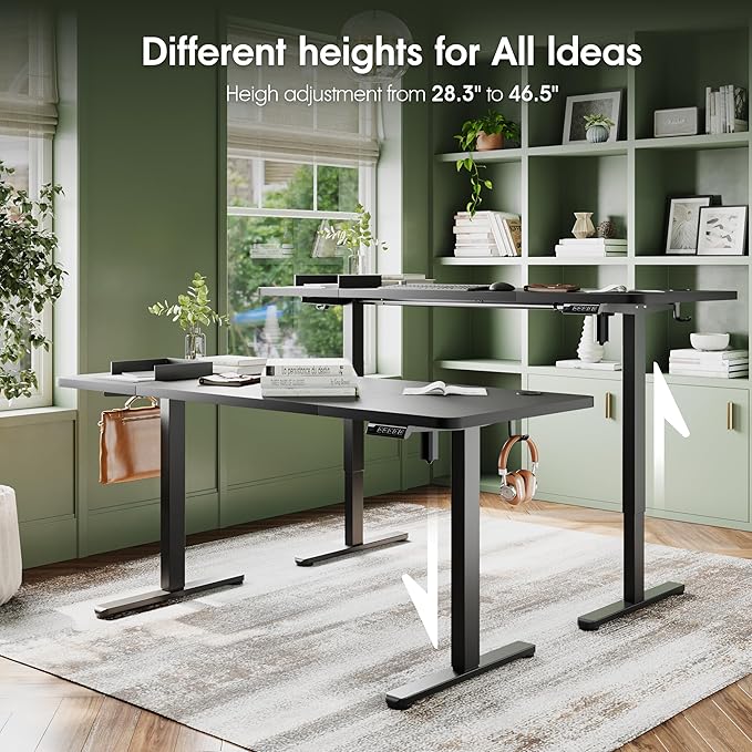 Monomi Electric Height Adjustable Standing Desk, 55x24 Inches, Ergonomic Home - Image 2