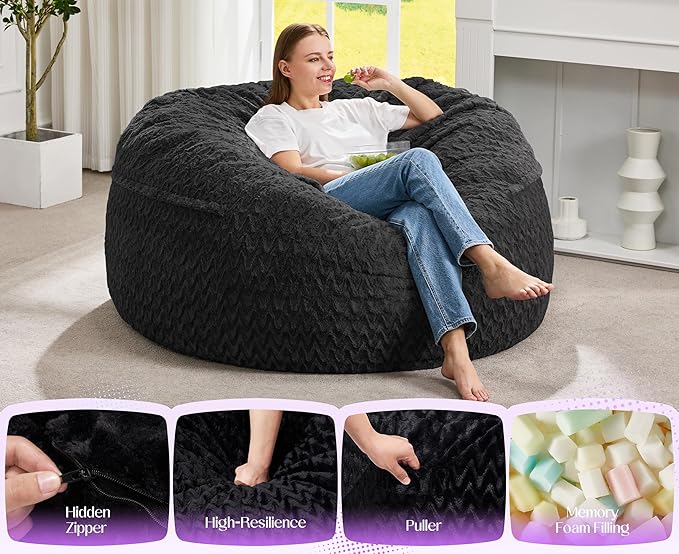 Hobestluk Bean Bag Chair Convertible Beanbag Chairs - Image 5