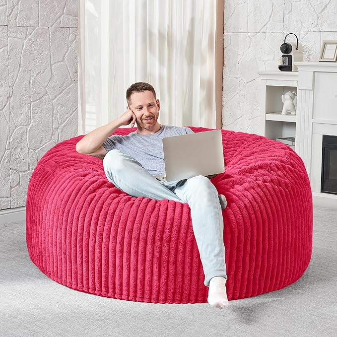 HABUTWAY 4FT Bean Bag Chair, Memory Foam Beanbag Chair - Image 5