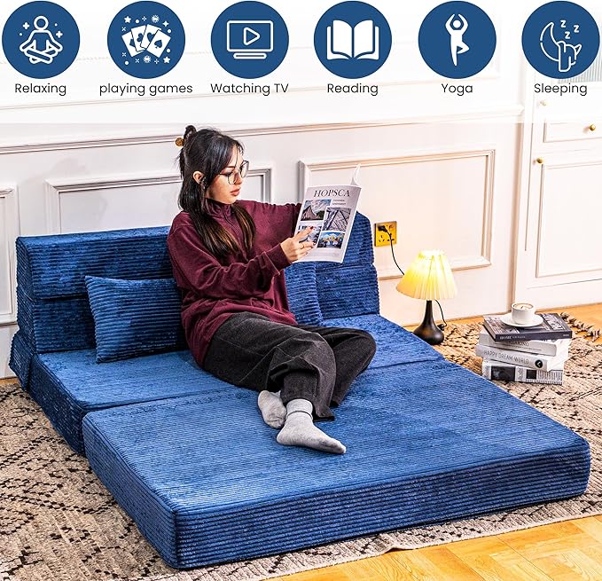 Folding Sofa Bed, Convertible Sleeper Chair - Image 6
