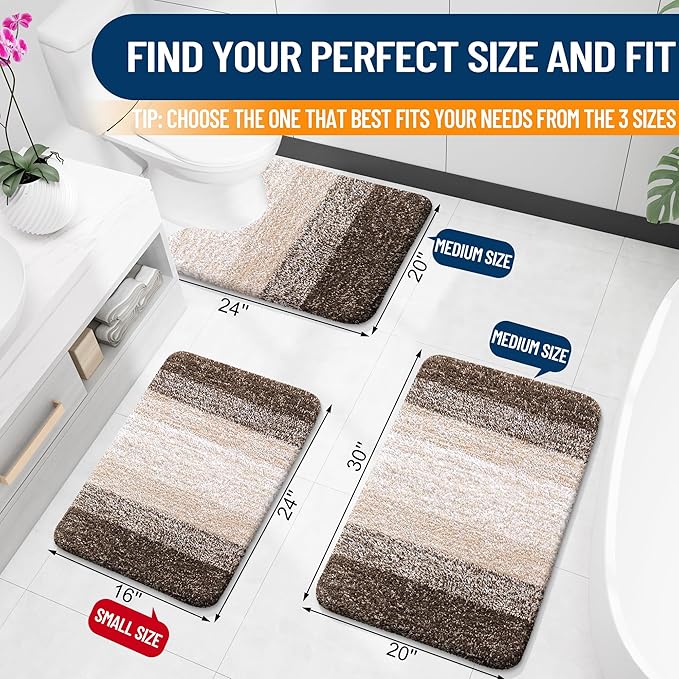 OLANLY Bathroom Rugs Mat 24x16, Extra Soft Absorbent Microfiber Bath Rugs - Image 2