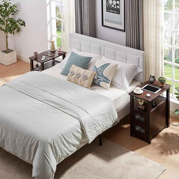 Farmhouse XXL End Table with Charging Station, Narrow Side Table with USB Ports - Image 5