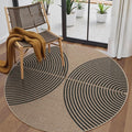 Lahome Modern Rainbow Round Rug, 6ft Easy Jute Circle Patio Rug Washable Indoor by Lahome