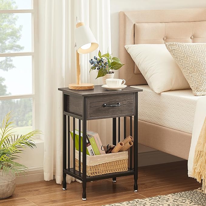 VECELO Nightstands Set of 2, Industrial Side Table/End Tables - Image 2