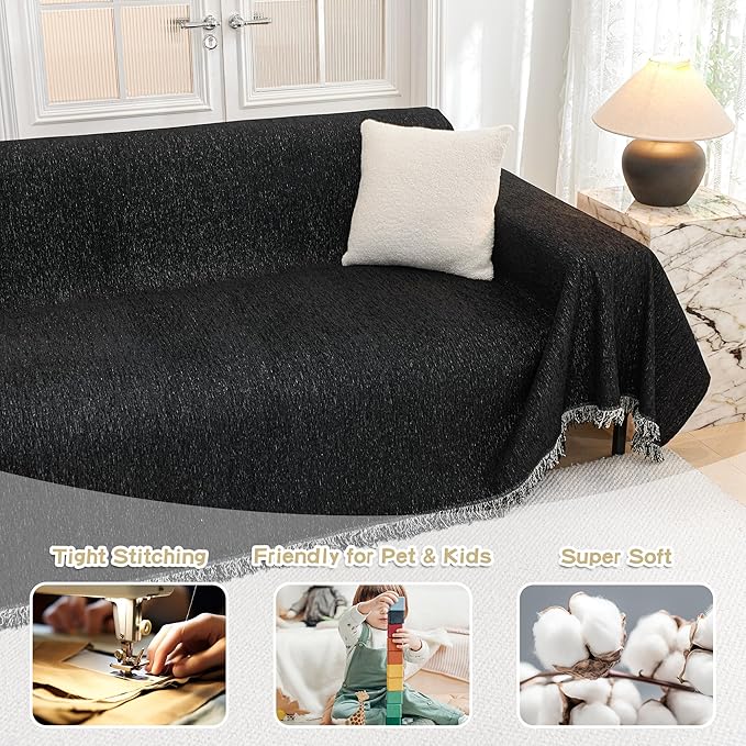 MYSKY HOME Couch Cover for Dogs Washable Couch Covers for 3 Cushion Couch Sofa - Image 2