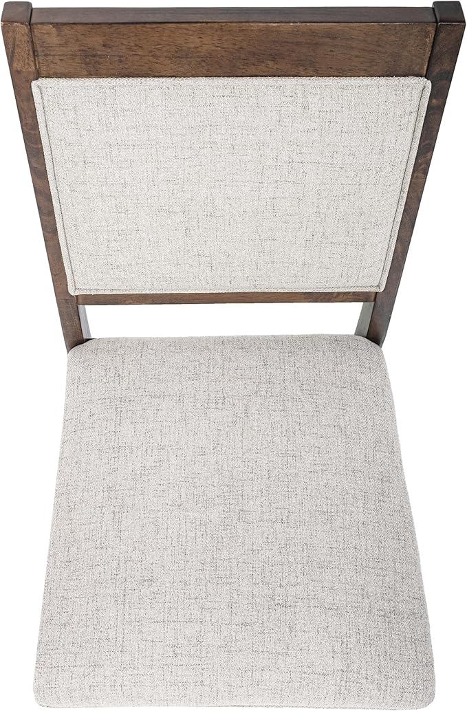 HomePop Open Back Upholstered Wood Frame Dining Chairs -Neutral Textured Solid - Image 8