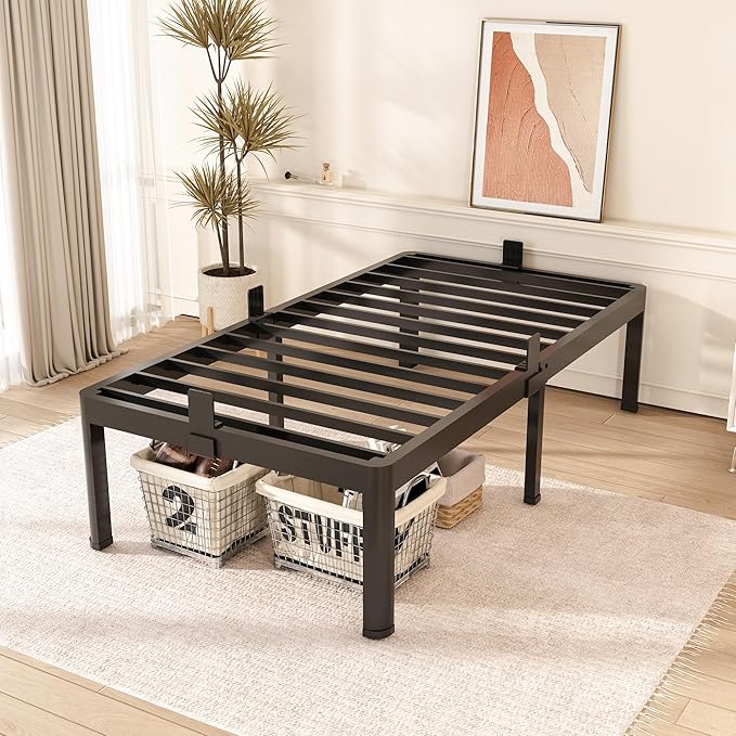 FUIOBYVV Twin Bed Frames with Round Corner Edge Legs 18 inch High 3500 lbs - Image 4