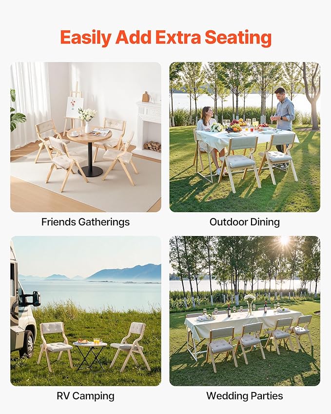 VEVOR Wooden Folding Chairs - Image 6