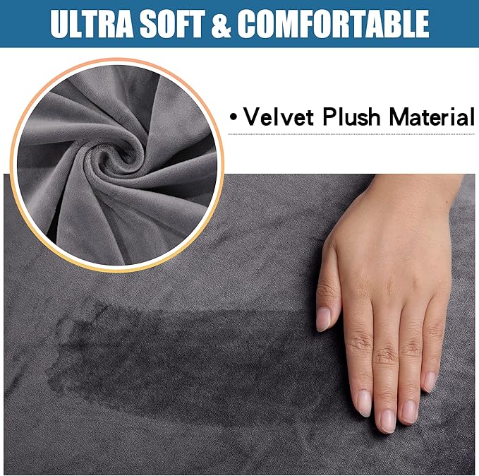 Smiry Velvet Seat Covers for Dining Room Chair Set of 6, Stretch Fit Removable - Image 2