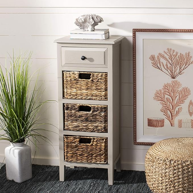 Safavieh Home Michaela Coastal Vintage Grey 4-drawer Side Table - Image 2