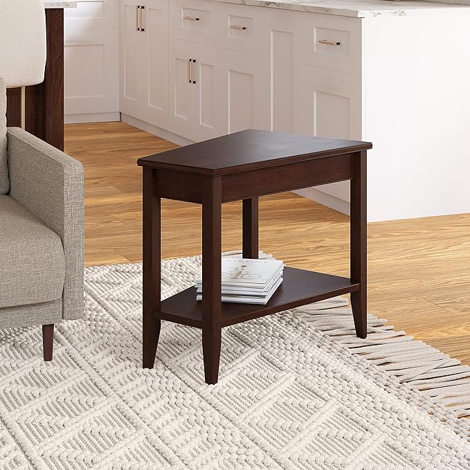Laurent Solid Wood Recliner Wedge End Side Table - Image 11