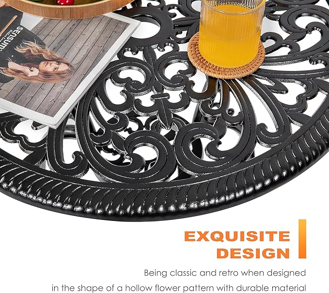 NUU GARDEN 3 Piece Bistro Set Outdoor, All Weather Cast Aluminum Patio Bistro - Image 7