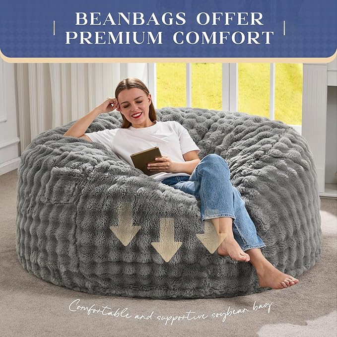 Hobestluk Bean Bag Chairs 5ft Beanbag Chair - Image 6